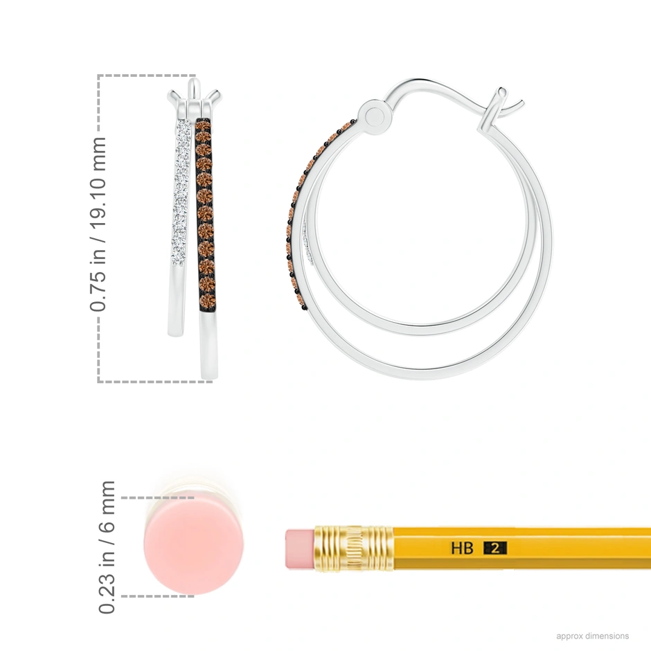 Sotiya Coffee Studded Double Hoop Earrings Sterling Silver