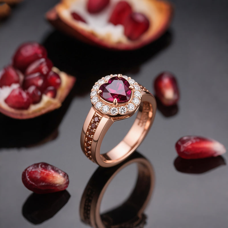 Sotiya Halo Heart Cut Coffee Engagement Ring Sterling Silver