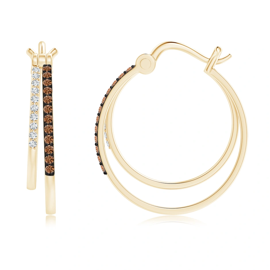 Sotiya Coffee Studded Double Hoop Earrings Sterling Silver