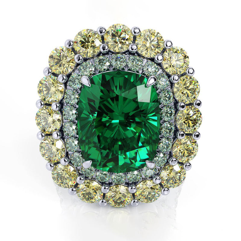 Sotiya Double Halo Cushion Cut Engagement Ring Sterling Silver