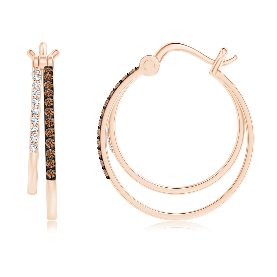 Sotiya Coffee Studded Double Hoop Earrings Sterling Silver