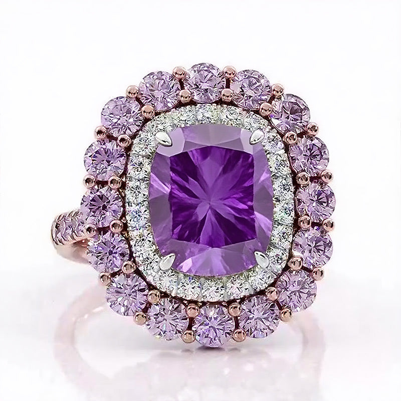 Sotiya Double Halo Cushion Cut Engagement Ring Sterling Silver