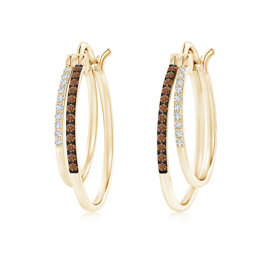 Sotiya Coffee Studded Double Hoop Earrings Sterling Silver