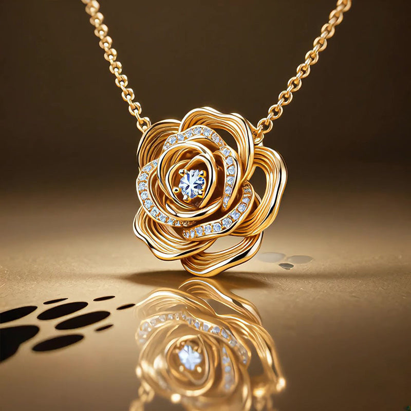 Sotiya Best Buds Hair Rose Round Cut Necklace Sterling Silver