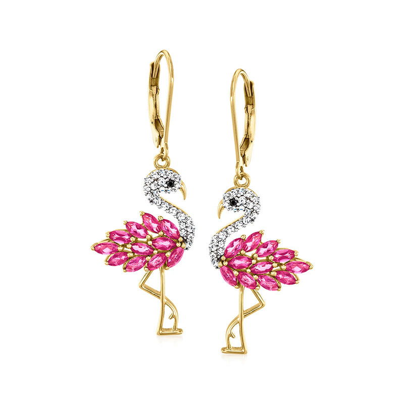 Sotiya Flamingo Hot Pink Drop Earrings Sterling Silver