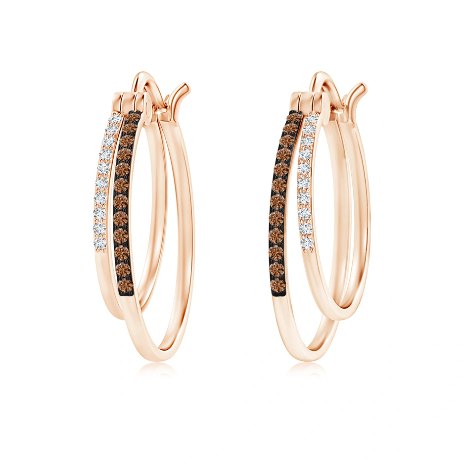 Sotiya Coffee Studded Double Hoop Earrings Sterling Silver