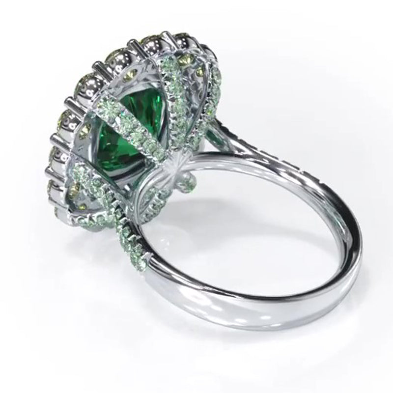 Sotiya Double Halo Cushion Cut Engagement Ring Sterling Silver