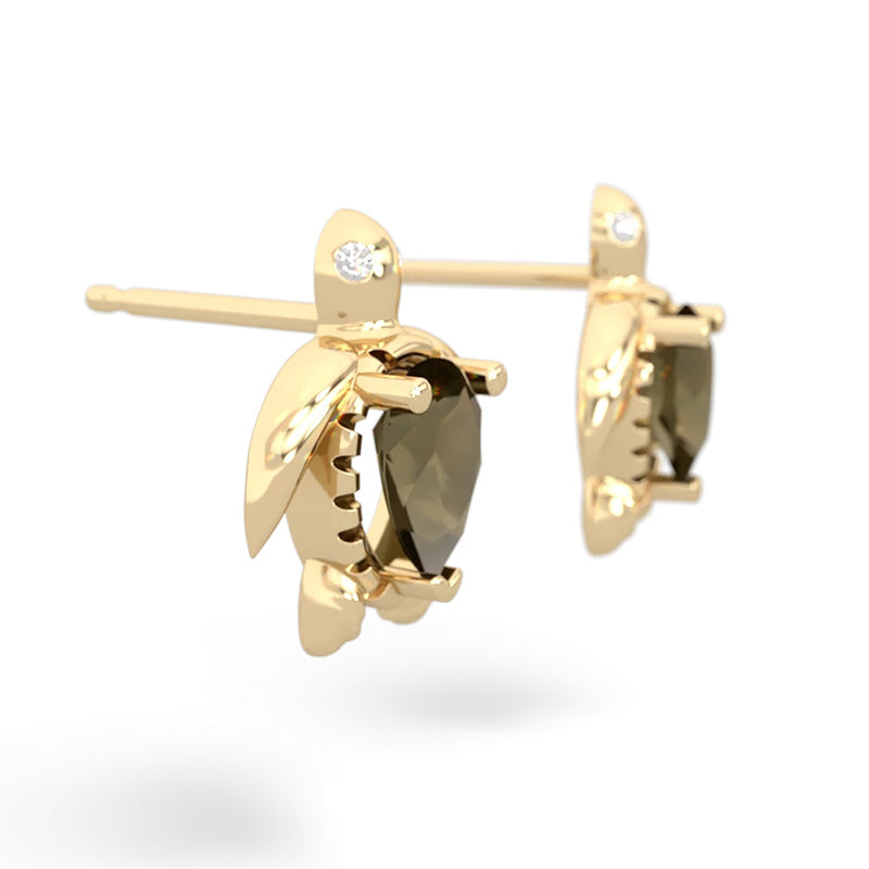 Sotiya Turtle Design Pear Cut Coffee Stud Earrings Sterling Silver