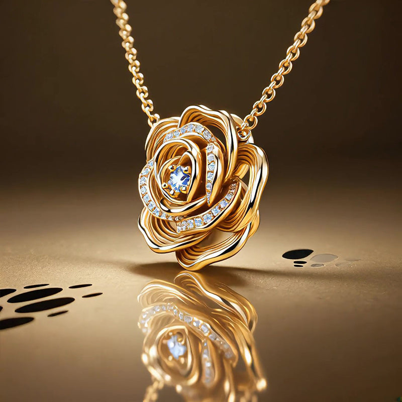 Sotiya Best Buds Hair Rose Round Cut Necklace Sterling Silver