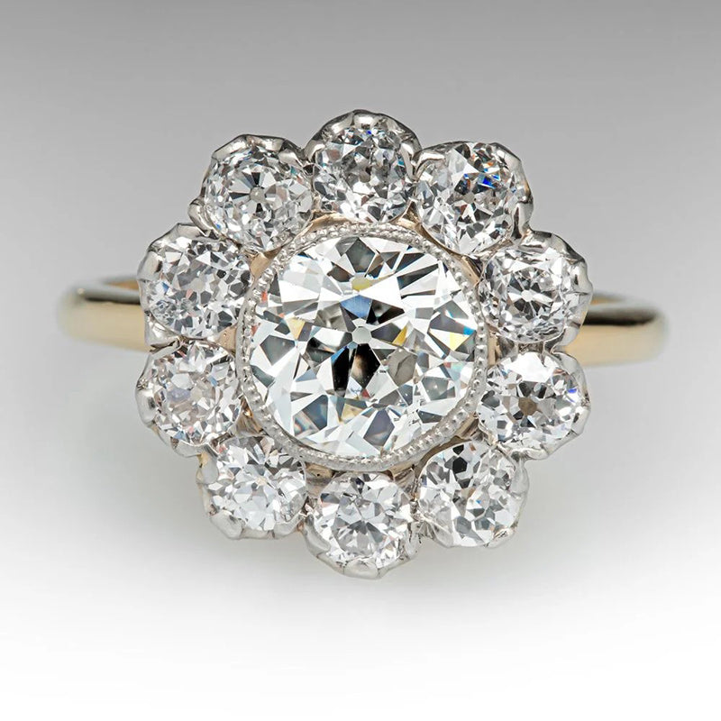 Sotiya Halo Round Cut Engagement Ring Sterling Silver