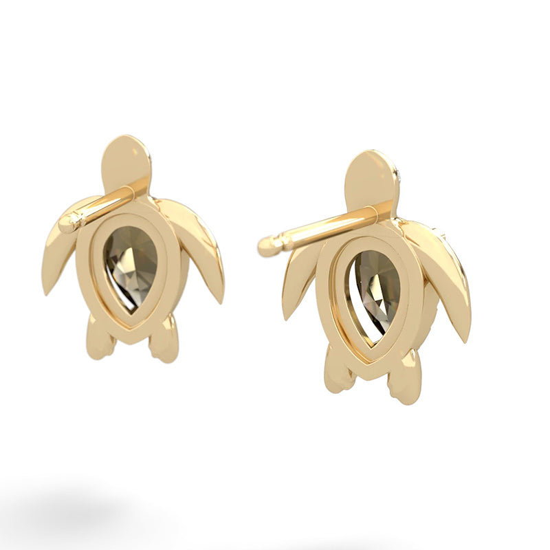 Sotiya Turtle Design Pear Cut Coffee Stud Earrings Sterling Silver