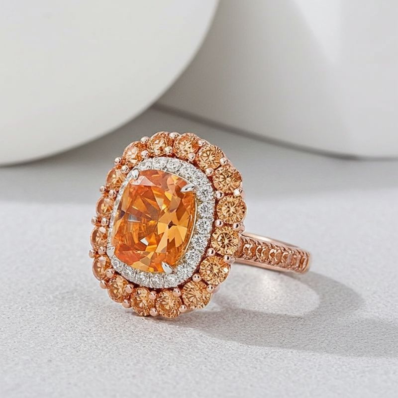 Sotiya Double Halo Cushion Cut Engagement Ring Sterling Silver