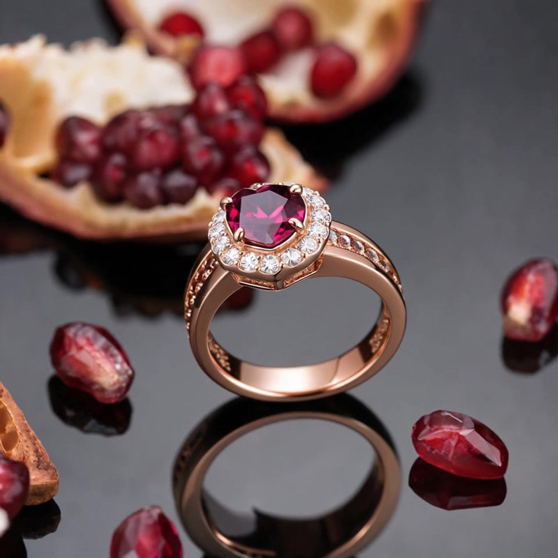Sotiya Halo Heart Cut Coffee Engagement Ring Sterling Silver