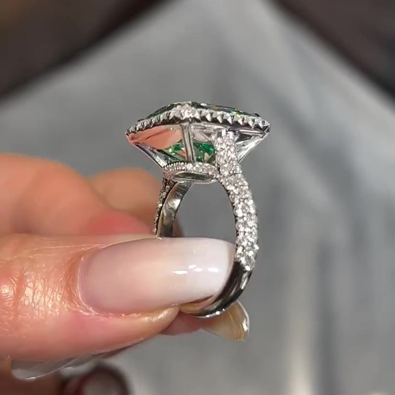 Sotiya Paraiba Halo Radiant Cut Engagement Ring Sterling Silver