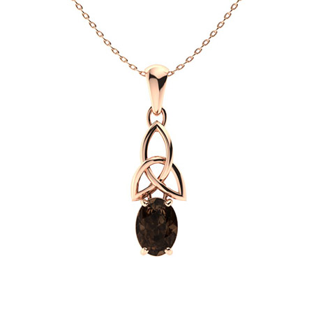 Sotiya Coffee Oval Cut Celtic Knot Necklace Sterling Silver