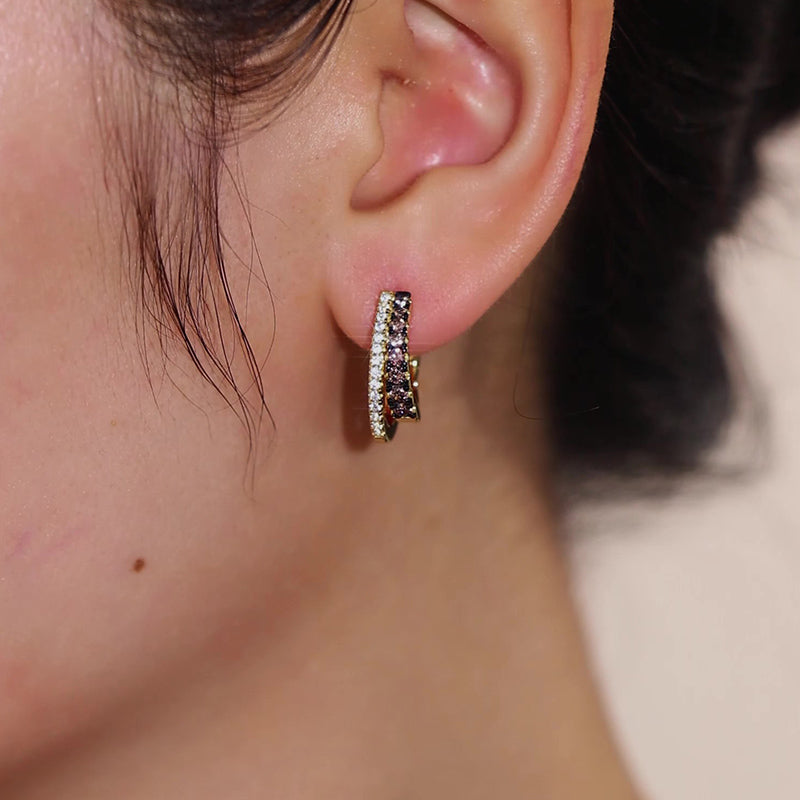 Sotiya Round Cut Coffee Hoop Earrings Sterling Silver