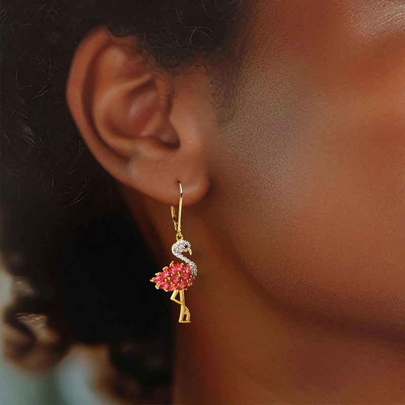 Sotiya Flamingo Hot Pink Drop Earrings Sterling Silver