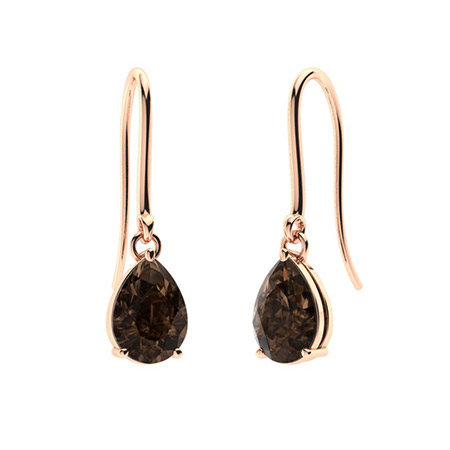 Sotiya Coffee Pear Cut Drop Earrings Sterling Silver