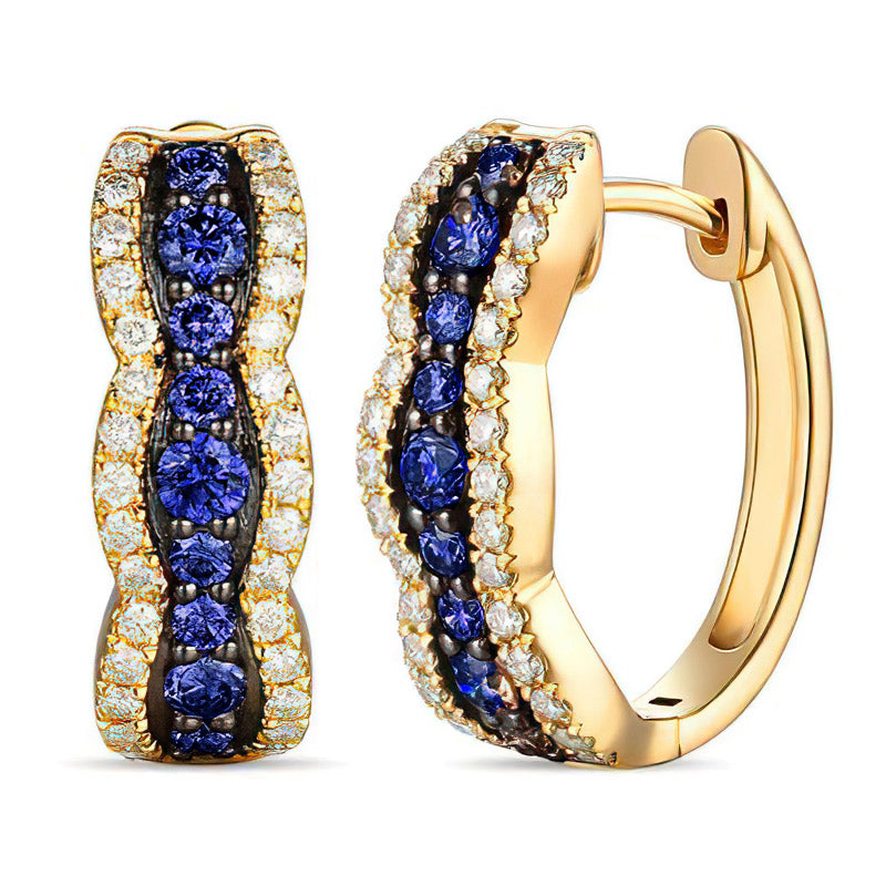 Sotiya Round Cut Coffee Hoop Earrings Sterling Silver