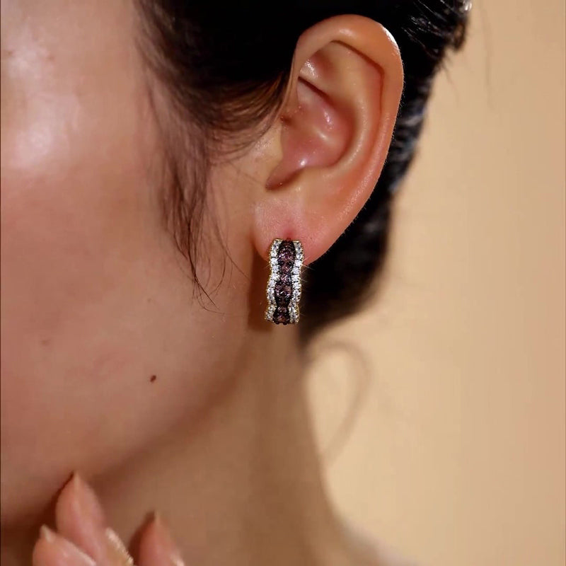 Sotiya Round Cut Coffee Hoop Earrings Sterling Silver