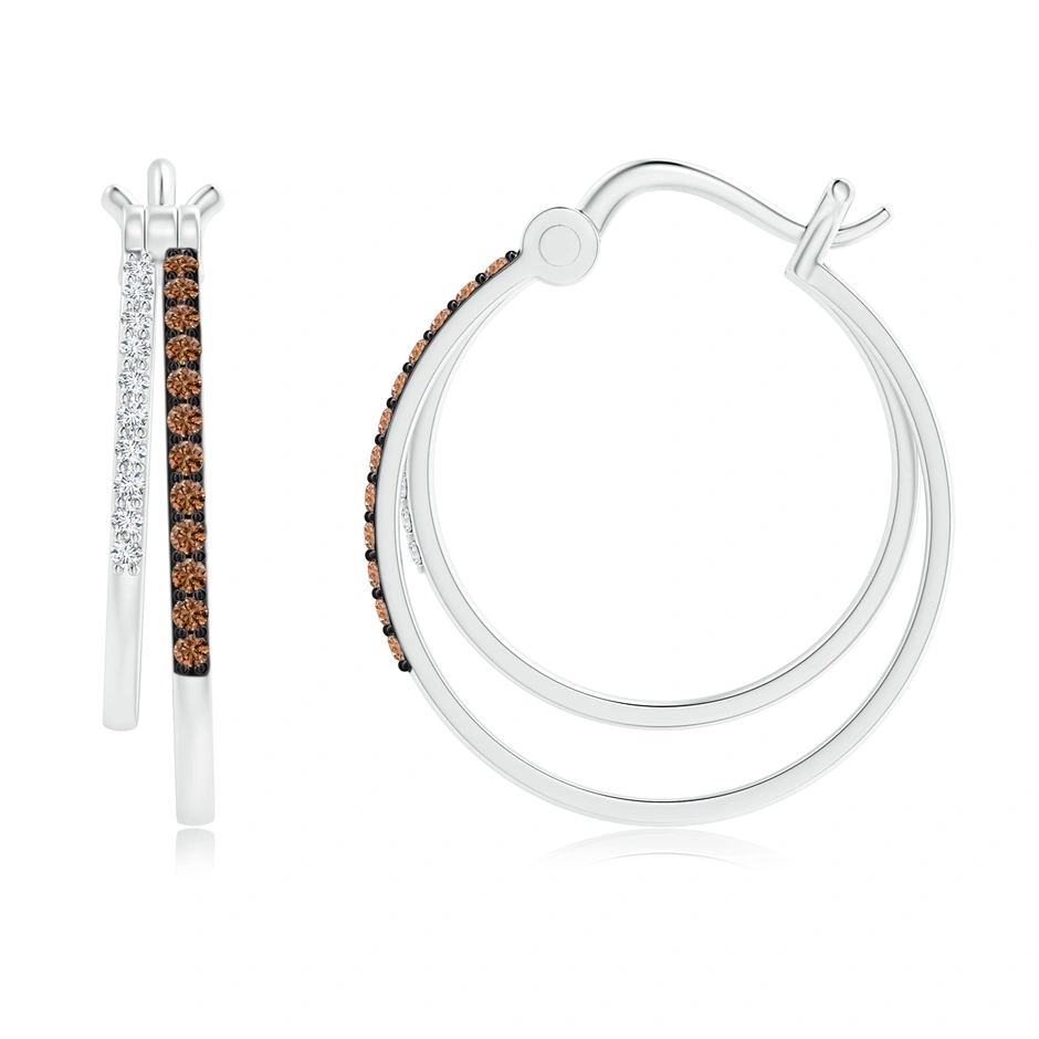 Sotiya Coffee Studded Double Hoop Earrings Sterling Silver