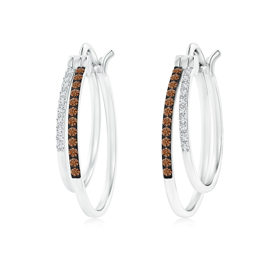 Sotiya Coffee Studded Double Hoop Earrings Sterling Silver