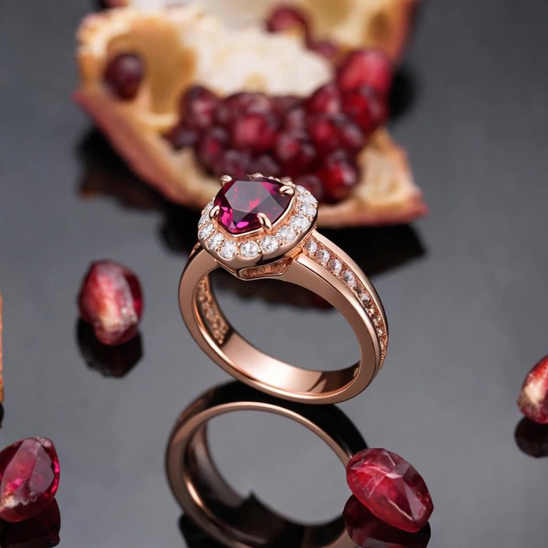 Sotiya Halo Heart Cut Coffee Engagement Ring Sterling Silver