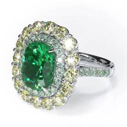 Sotiya Double Halo Cushion Cut Engagement Ring Sterling Silver