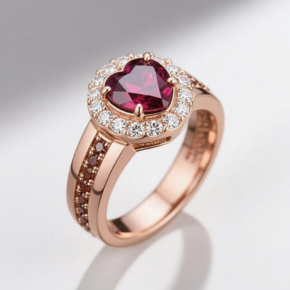 Sotiya Halo Heart Cut Coffee Engagement Ring Sterling Silver
