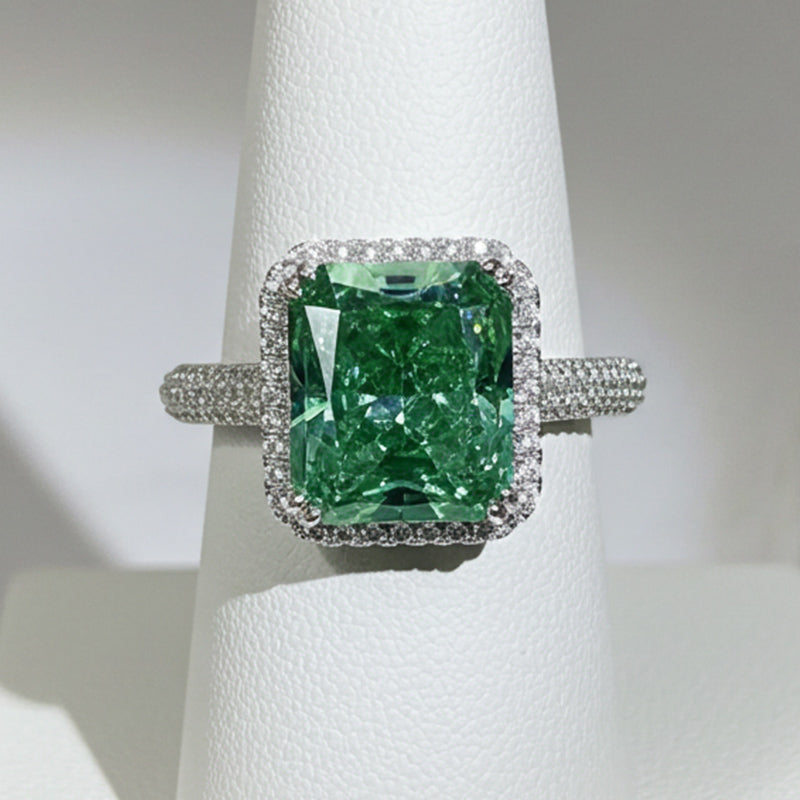 Sotiya Paraiba Halo Radiant Cut Engagement Ring Sterling Silver