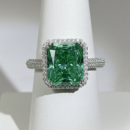 Sotiya Paraiba Halo Radiant Cut Engagement Ring Sterling Silver