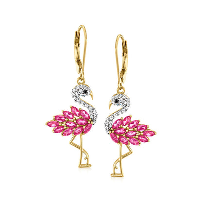 Sotiya Flamingo Hot Pink Drop Earrings Sterling Silver