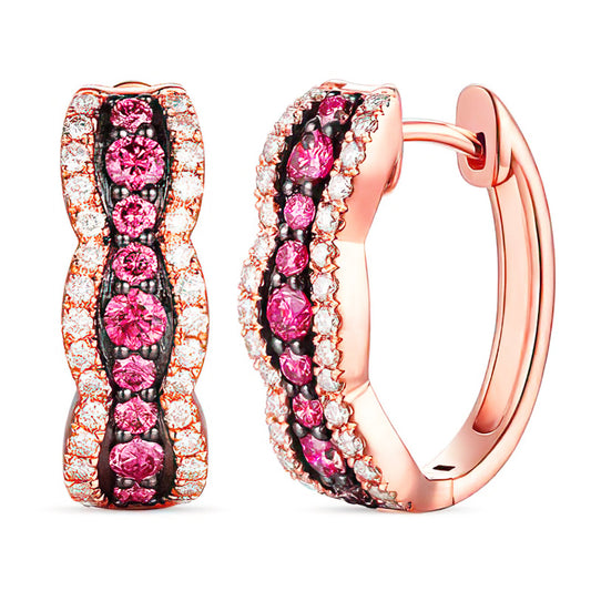 Sotiya Round Cut Coffee Hoop Earrings Sterling Silver