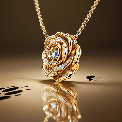 Sotiya Best Buds Hair Rose Round Cut Necklace Sterling Silver
