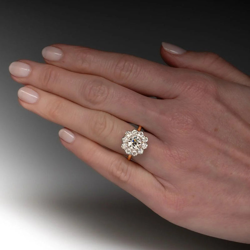 Sotiya Halo Round Cut Engagement Ring Sterling Silver