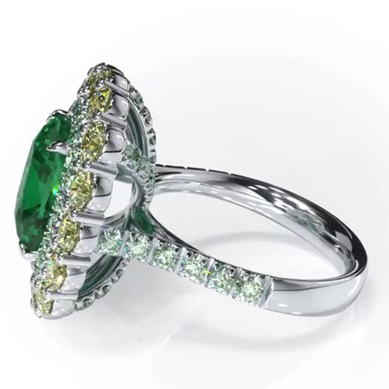 Sotiya Double Halo Cushion Cut Engagement Ring Sterling Silver