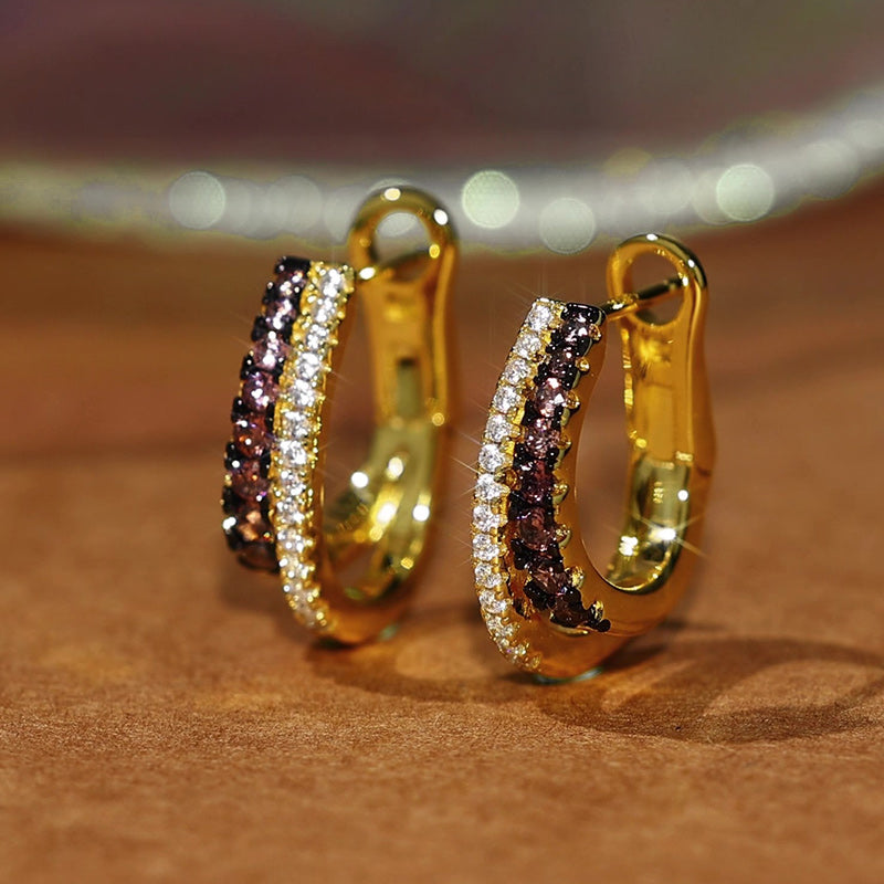 Sotiya Round Cut Coffee Hoop Earrings Sterling Silver