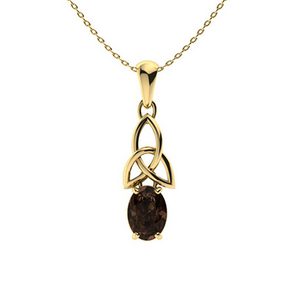 Sotiya Coffee Oval Cut Celtic Knot Necklace Sterling Silver