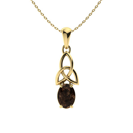 Sotiya Coffee Oval Cut Celtic Knot Necklace Sterling Silver