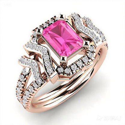 Sotiya Vintage Emerald Cut Coffee Engagement Ring Sterling Silver