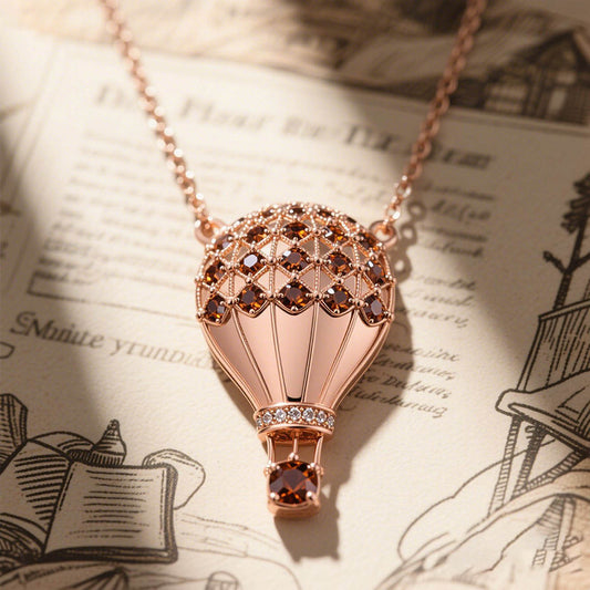 Sotiya Best Buds Coffee Flying House with Balloons Necklace Sterling Silver