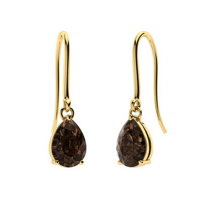 Sotiya Coffee Pear Cut Drop Earrings Sterling Silver